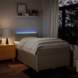 Giroletto a Molle con Materasso Crema 120x190 cm in Tessuto