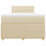 Giroletto a Molle con Materasso Crema 120x190 cm in Tessuto