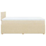 Giroletto a Molle con Materasso Crema 120x190 cm in Tessuto
