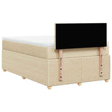 Giroletto a Molle con Materasso Crema 120x190 cm in Tessuto