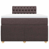 Giroletto a Molle con Materasso Marrone Scuro 120x190cm Tessuto