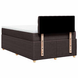 Giroletto a Molle con Materasso Marrone Scuro 120x190cm Tessuto