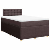 Giroletto a Molle con Materasso Marrone Scuro 120x190cm Tessuto
