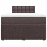 Giroletto a Molle con Materasso Marrone Scuro 120x190cm Tessuto