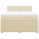 Giroletto a Molle con Materasso Crema 140x19 cm in Tessuto