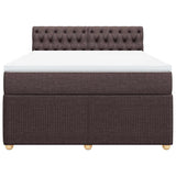 Giroletto a Molle con Materasso Marrone Scuro 140x190cm Tessuto