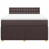 Giroletto a Molle con Materasso Marrone Scuro 140x190cm Tessuto