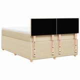 Giroletto a Molle con Materasso Crema 140x200 cm in Tessuto