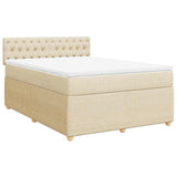 Giroletto a Molle con Materasso Crema 140x200 cm in Tessuto