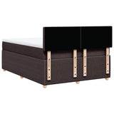 Giroletto a Molle con Materasso Marrone Scuro 140x200cm Tessuto