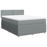 Giroletto a Molle con Materasso Grigio Chiaro 160x200cm Tessuto