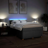 Giroletto a Molle con Materasso Grigio Chiaro 160x200cm Tessuto