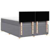 Giroletto a Molle con Materasso Grigio Chiaro 160x200cm Tessuto