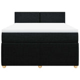 Giroletto a Molle con Materasso Nero 160x200 cm in Tessuto