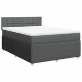 Giroletto a Molle con Materasso Grigio Scuro 160x200 cm Tessuto