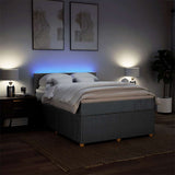 Giroletto a Molle con Materasso Grigio Scuro 160x200 cm Tessuto