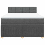 Giroletto a Molle con Materasso Grigio Scuro 160x200 cm Tessuto