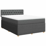 Giroletto a Molle con Materasso Grigio Scuro 160x200 cm Tessuto
