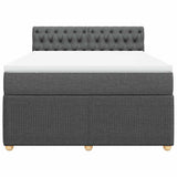 Giroletto a Molle con Materasso Grigio Scuro 160x200 cm Tessuto
