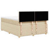 Giroletto a Molle con Materasso Crema 160x200 cm in Tessuto