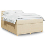 Giroletto a Molle con Materasso Crema 160x200 cm in Tessuto