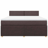 Giroletto a Molle con Materasso Marrone Scuro 180x200cm Tessuto