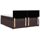 Giroletto a Molle con Materasso Marrone Scuro 180x200cm Tessuto