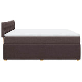 Giroletto a Molle con Materasso Marrone Scuro 180x200cm Tessuto