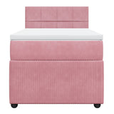 Giroletto a Molle con Materasso Rosa 80x200 cm in Velluto