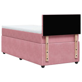 Giroletto a Molle con Materasso Rosa 80x200 cm in Velluto