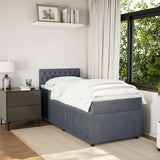 Giroletto a Molle con Materasso Grigio Scuro 80x200 cm Velluto