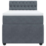 Giroletto a Molle con Materasso Grigio Scuro 80x200 cm Velluto