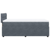 Giroletto a Molle con Materasso Grigio Scuro 80x200 cm Velluto