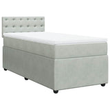 Giroletto a Molle con Materasso Grigio Chiaro 80x200 cm Velluto