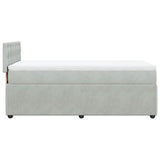 Giroletto a Molle con Materasso Grigio Chiaro 80x200 cm Velluto