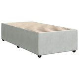 Giroletto a Molle con Materasso Grigio Chiaro 80x200 cm Velluto