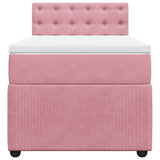 Giroletto a Molle con Materasso Rosa 80x200 cm in Velluto