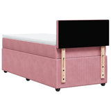 Giroletto a Molle con Materasso Rosa 90x190 cm in Velluto