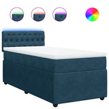 Giroletto a Molle con Materasso Blu 90x190 cm in Velluto