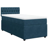 Giroletto a Molle con Materasso Blu 90x190 cm in Velluto