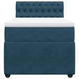 Giroletto a Molle con Materasso Blu 90x190 cm in Velluto