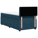 Giroletto a Molle con Materasso Blu 90x190 cm in Velluto