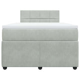 Giroletto a Molle con Materasso Grigio Chiaro 120x190cm Velluto