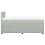 Giroletto a Molle con Materasso Grigio Chiaro 120x190cm Velluto