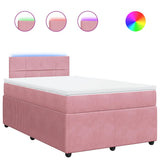 Giroletto a Molle con Materasso Rosa 120x190 cm in Velluto