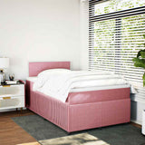 Giroletto a Molle con Materasso Rosa 120x190 cm in Velluto