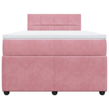 Giroletto a Molle con Materasso Rosa 120x190 cm in Velluto