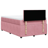 Giroletto a Molle con Materasso Rosa 120x190 cm in Velluto