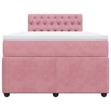 Giroletto a Molle con Materasso Rosa 120x190 cm in Velluto