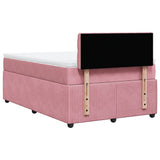 Giroletto a Molle con Materasso Rosa 120x190 cm in Velluto